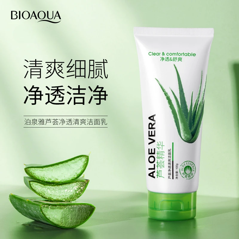 BIOAQUA Серия для ухода за кожей с алоэ вера, глубокая очистка, освежающее очищающее средство, увлажняющий, увлажняющий гель с алоэ вера, питательный крем для лица