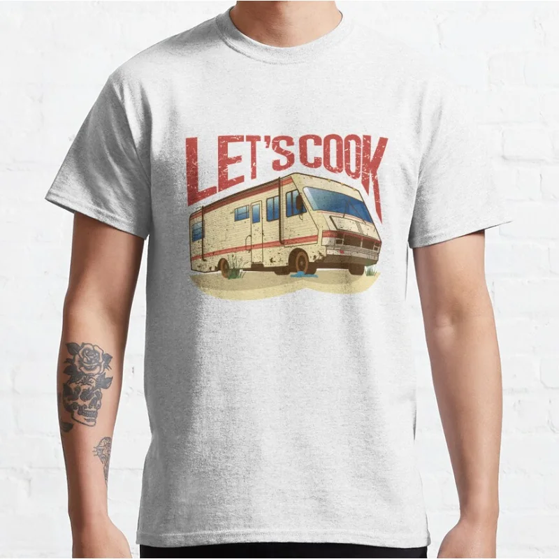 

Funny Lets Cook American Crime Drama Breaking Bad fan art graphic t shirts large size tee Unisex Adult all size S-6XL