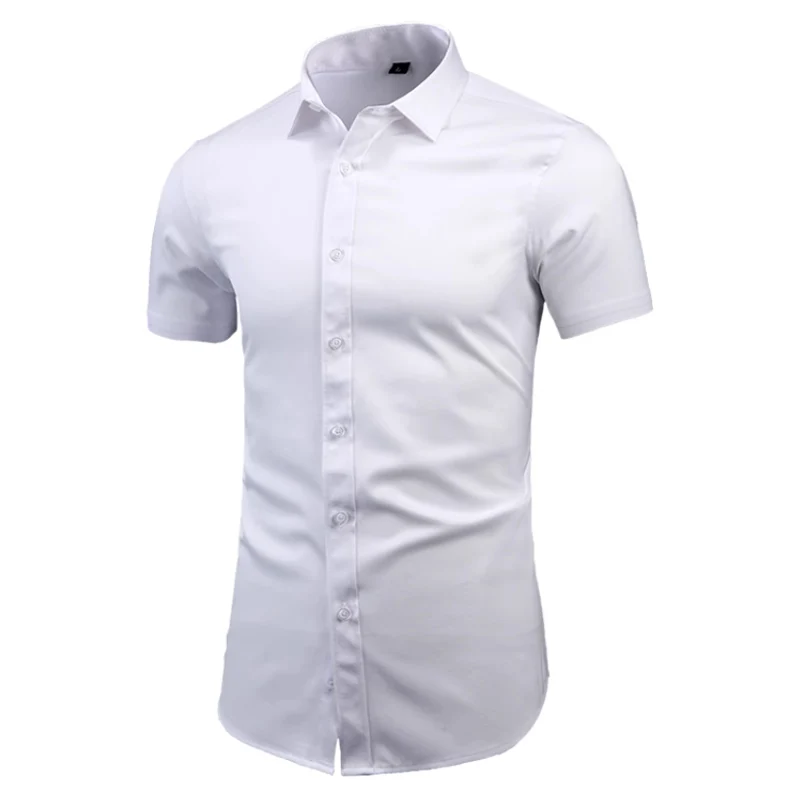 Classic Styles Casual Regular Fit Men Short Sleeve Shirts Black White