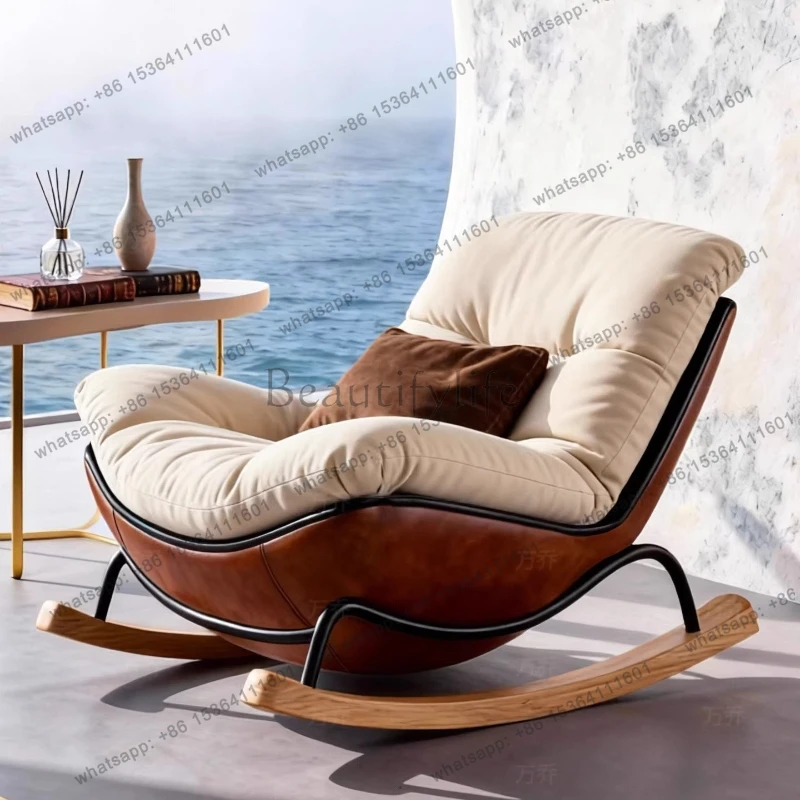 

Modern simple recliner creative lazy living room balcony Italian minimalist rocking chair