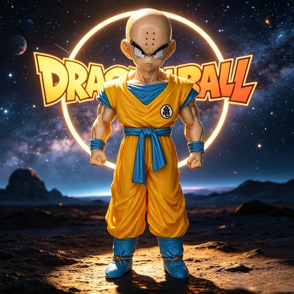 18,5cm/7,3 Zoll Anime Dragon Ball Z Figur Krillin Actionfiguren PVC Sammlermodell Spielzeug für Geschenke