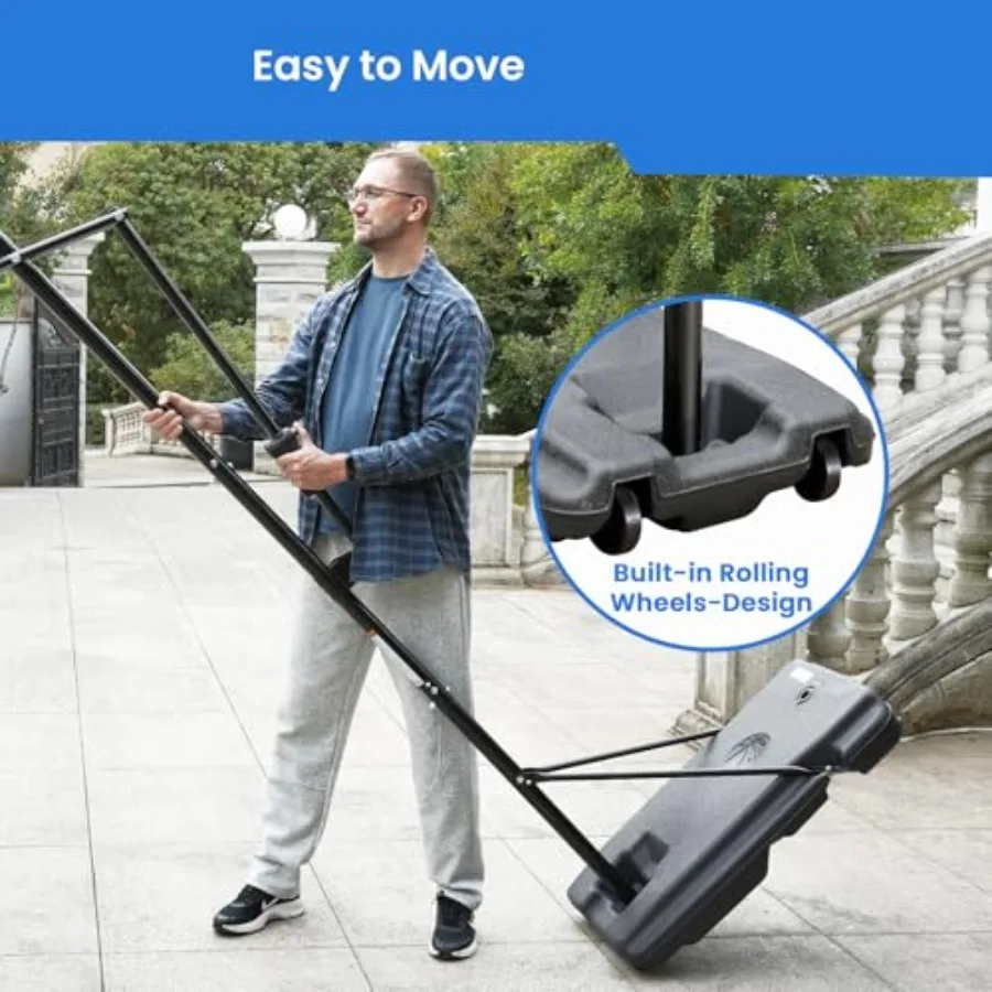 Баскетбольное кольцо, легко регулируемое, 4.08.5 футов, портативная система баскетбольных ворот для подростков, молодежи, 33, небьющаяся доска, уличная Ind