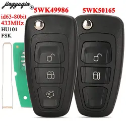 jingyuqin Zdalny kluczyk samochodowy 4D83 FSK 433Mhz Do Ford C-Max Focus Galaxy Ranger Mondeo S-Max HU101 2/3 Przyciski 5WK50165 / 5WK49986