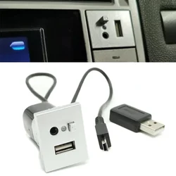 Car USB Input Adapter Mini Cable USB Jack Interface Switch Accessories for Ford Focus 2 MK2 Mk1 2009 2010 2011 C-MAX Kuga