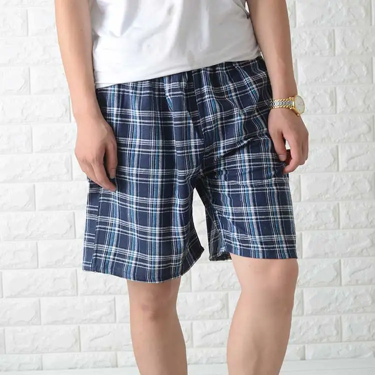 

Casual Cotton Linen Plaid orts for Middle-Aged And ly Summer New Sle Home Leisure Beachwear Comfortable Straight Leg...