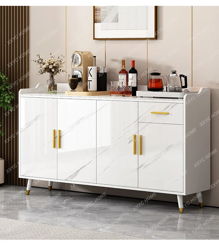 

Dining side cabinet integrated storage against the wall Light luxury tea storage cabinet