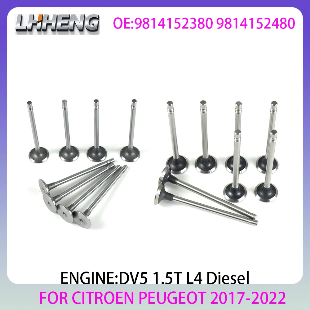 

16pcs New Intake & Exhaust Valve Kit For CITROEN C3 C4 C5 JUMPY PEUGEOT 208 301 308 1.5L 1.5 L T L4 Diesel 17-22 9814152480 DV5