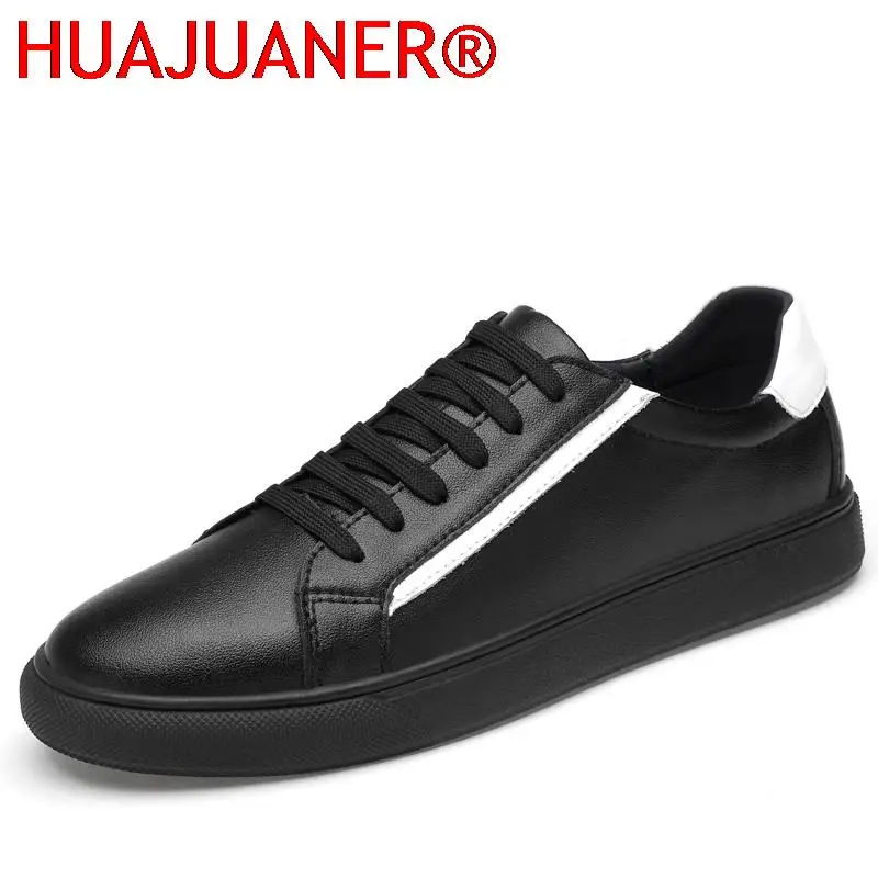 

Fashion Men Skateboard Shoes Genuine Leather Mens Casual Sneakers Color Matching Male Shoes Youth Teenage Vulcanize Shoes Flats