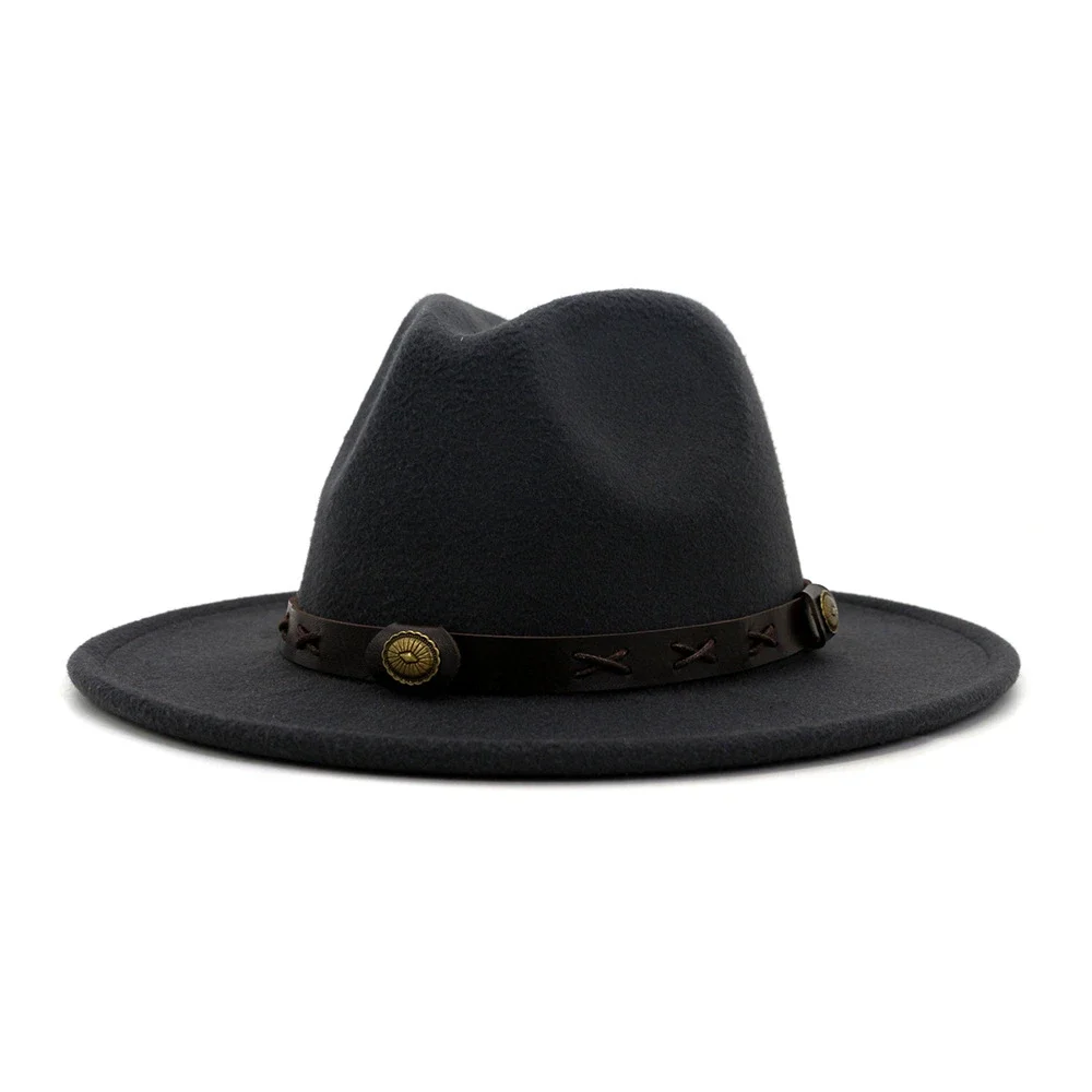 SHOWERSMILE-Chapeau Fedora pour Homme et Femme, Chapeau en Feutre Trilby avec Ceinture en Cuir, Chapeaux Jazz Vintage à Large Bord, Casquette Rétro, Nouveau Design, Marine