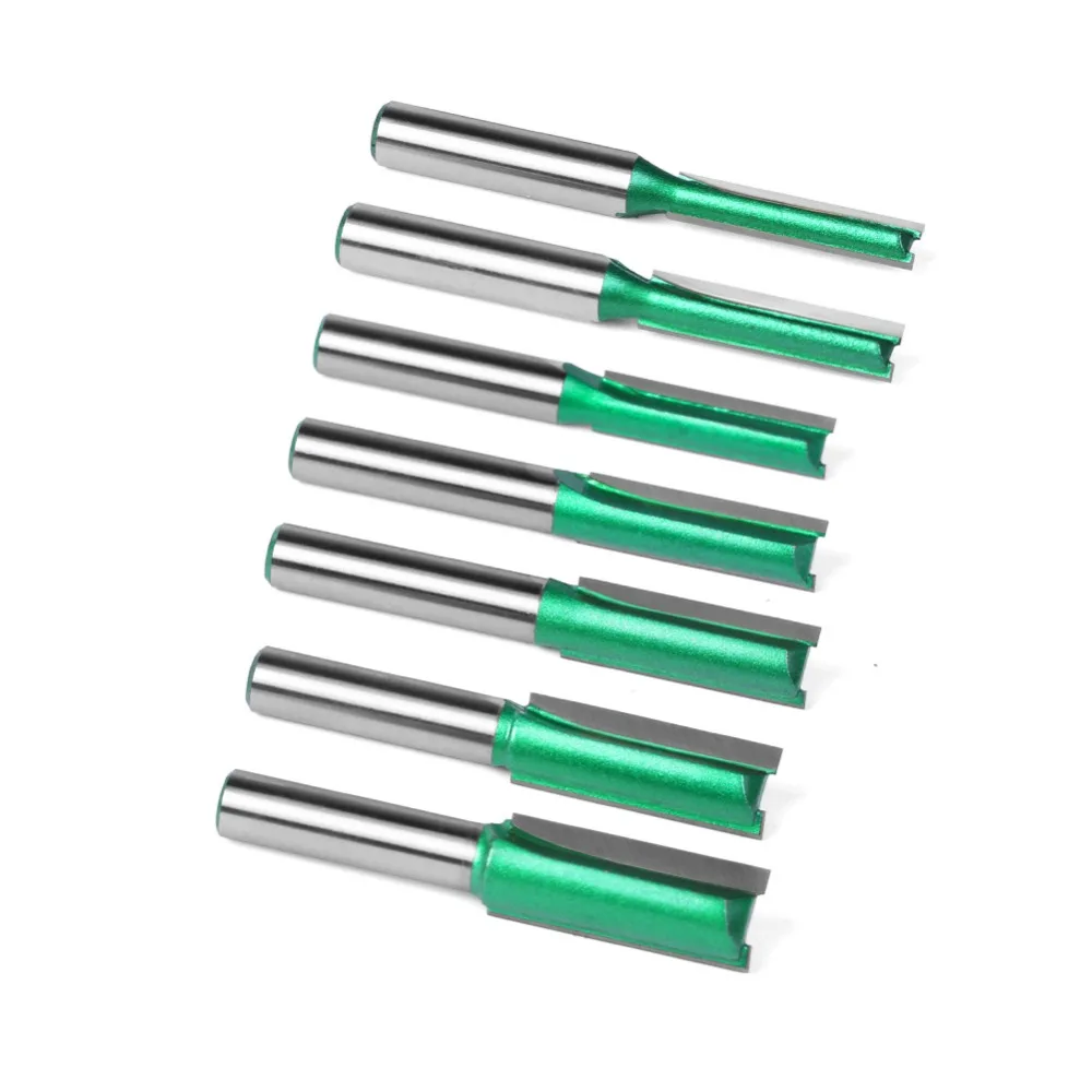 8mm Shank Straight Bit Tungsten Carbide Single Double Flute Router Bit Wood Milling Cutter 3mm-20mm For Woodwork Tool