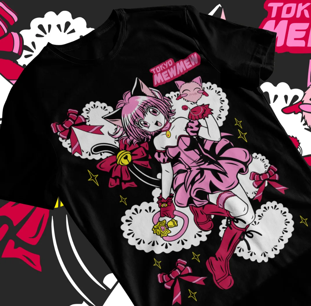 

Ichigo Momomiya T-Shirt Tokyo Mew Mew Magical Girl Harajuku Anime Shirt Soft Tee