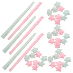 300PCS Origami Star Folding Papers Glow in the Dark Star Papers for DIY Craft (Random Color)