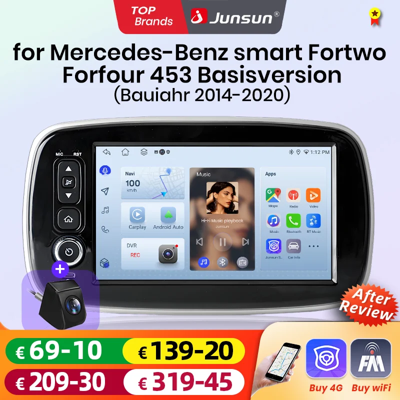 Brezžični avtomobilski radio CarPlay za Mercedes s 8" zaslonom