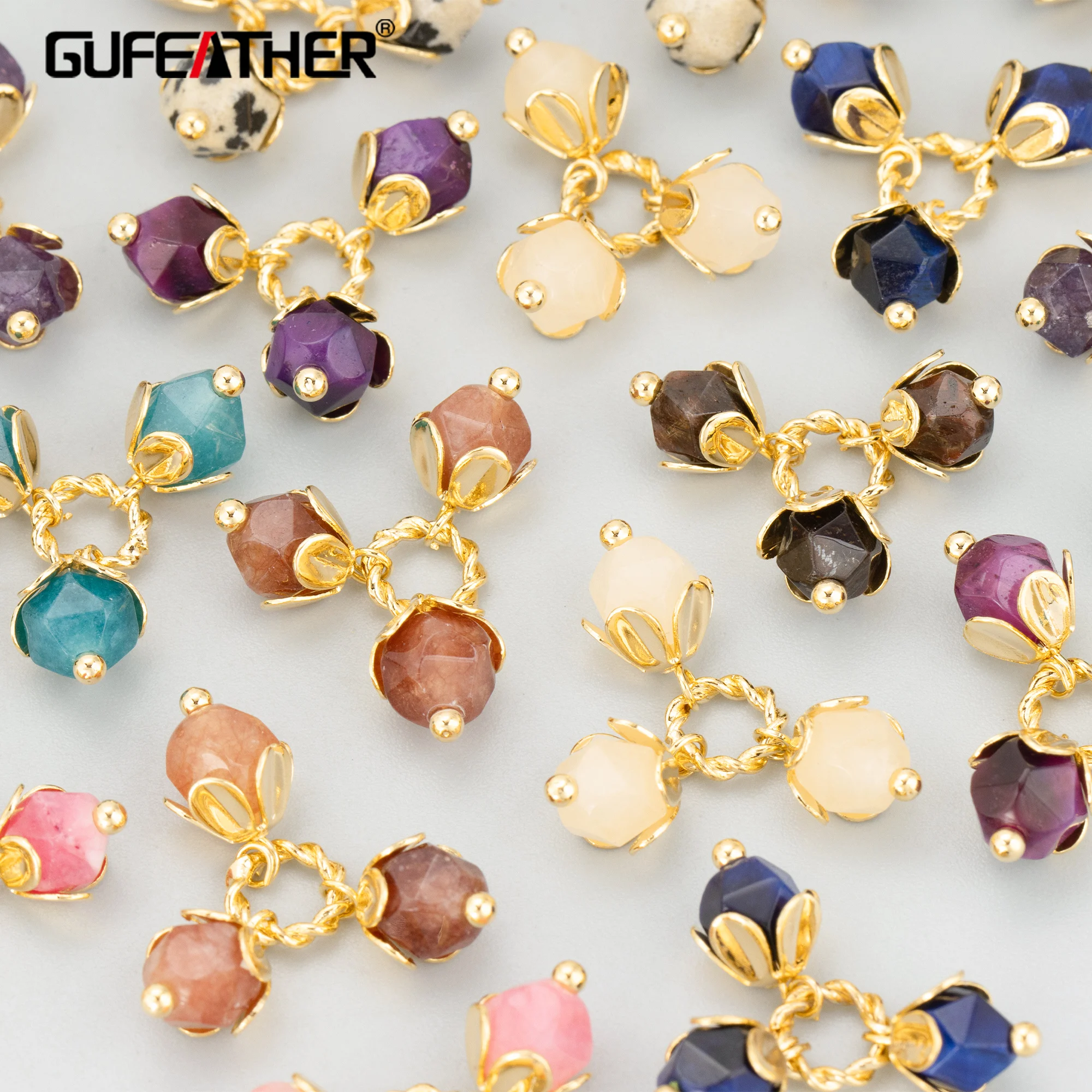 

GUFEATHER, 4 шт./лот, MH68, ювелирные аксессуары, позолота 18 карат, медь, натуральный камень, ручная работа, подвески, изготовление ювелирных изделий, подвески своими руками