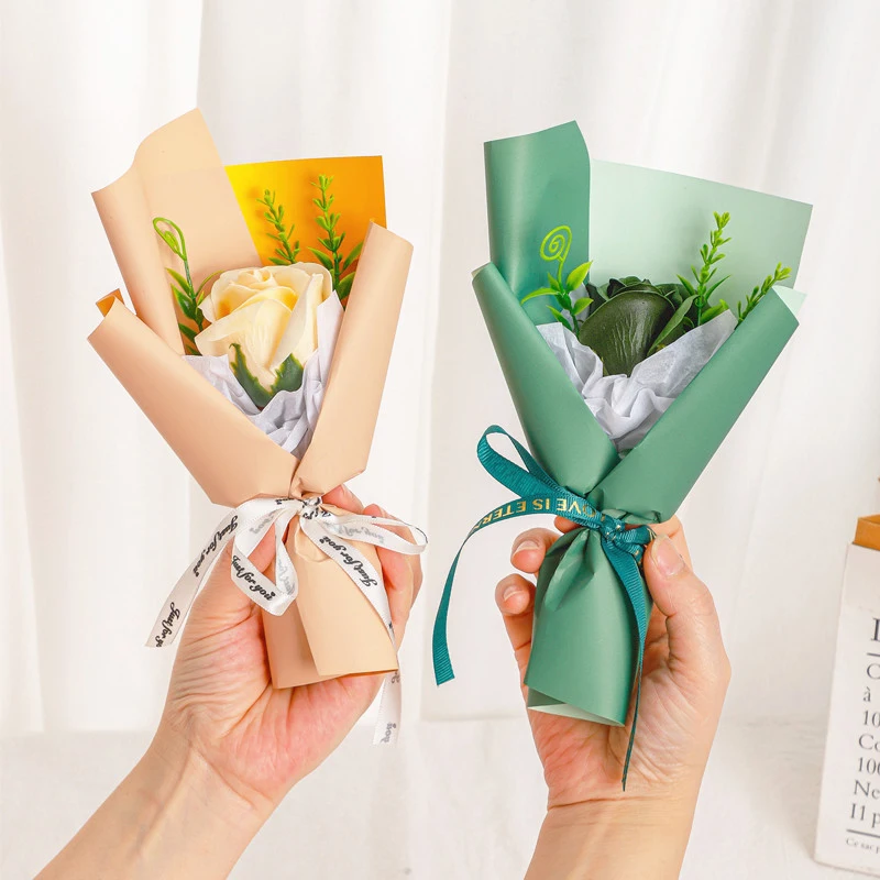 Mini Simulation Flower Bundle Soap Rose Gift Box Matching Wedding Handgifts Valentine'S Day Mother'S Day Christmas Holiday Gifts