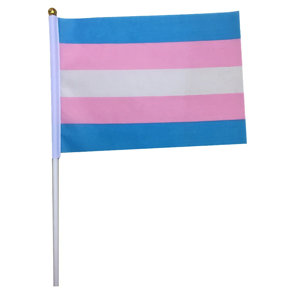 

50Pcs Hand Waving Flag Polyester Durable Mini Stick Flag Party Decoration Rainbow Banner Indoor Outdoor Use