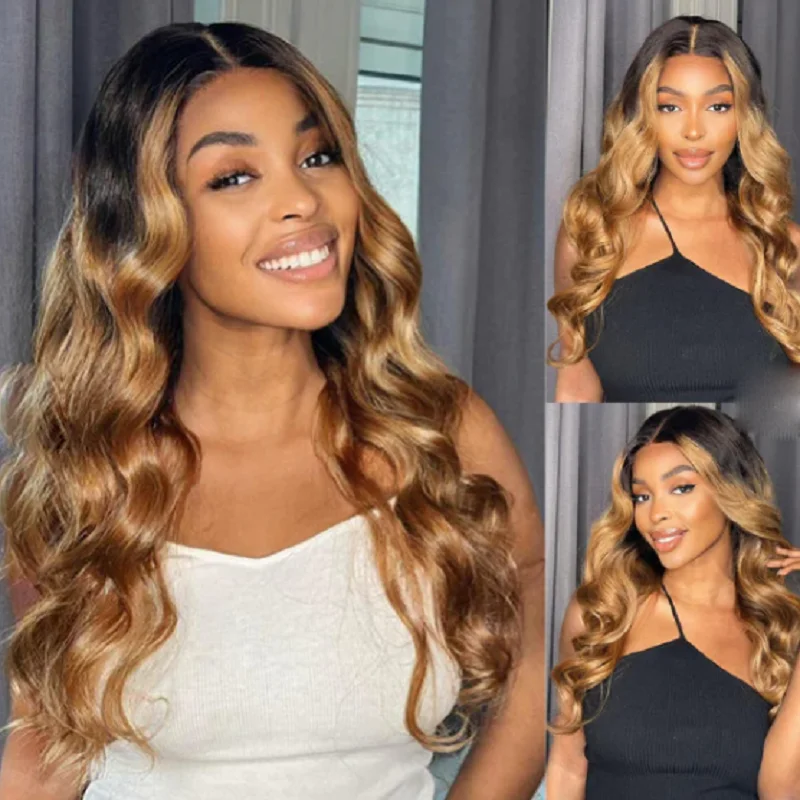 

Soft Glueless Natural Ombre Blond Body Wave 5x5 Silk Base Human Hair with Baby Hair HD Lace Hair Preplucked