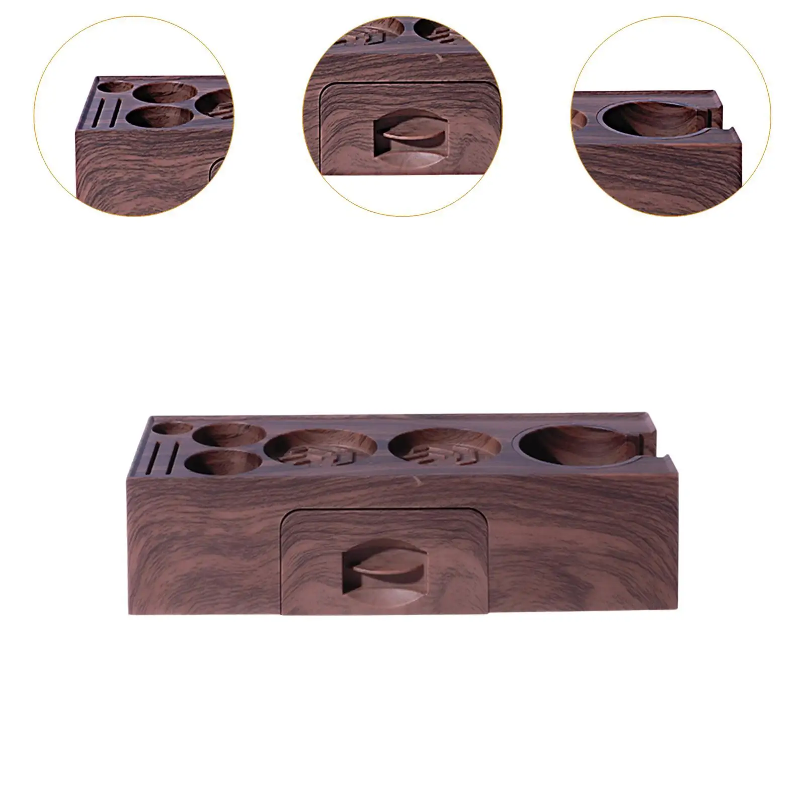 Coffee Tamper Stand Holder with Drawer for Espresso Portafilter 51-58mm Barista Coffee Accessory