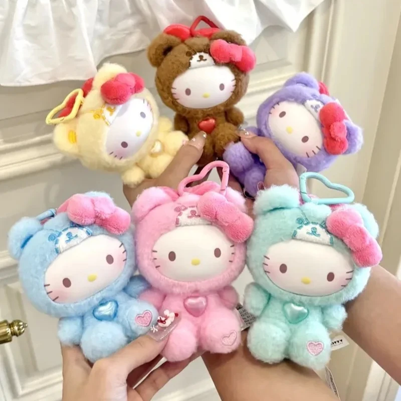 

Toptoy Hellokitty Teddy Sleepwear Series Vinyl Plush Blind Box Hello Kitty Doll Kawaii Trendy Pendant Beauty Ornament Girl Gifts