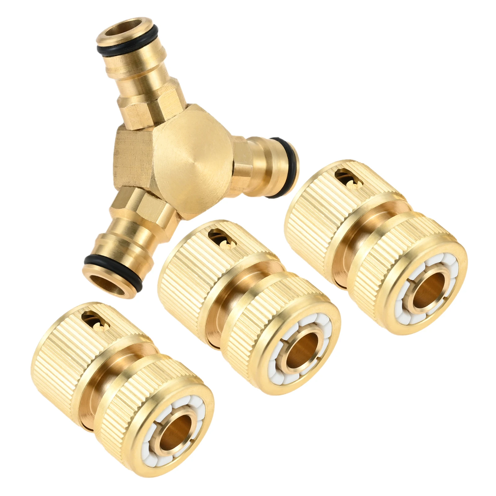 

4pcs/set Brass Y Junction Kit for 13mm (1/2") and 15mm (5/8") Water Hoses Waterproof Junction Connector for Easy Water Division
