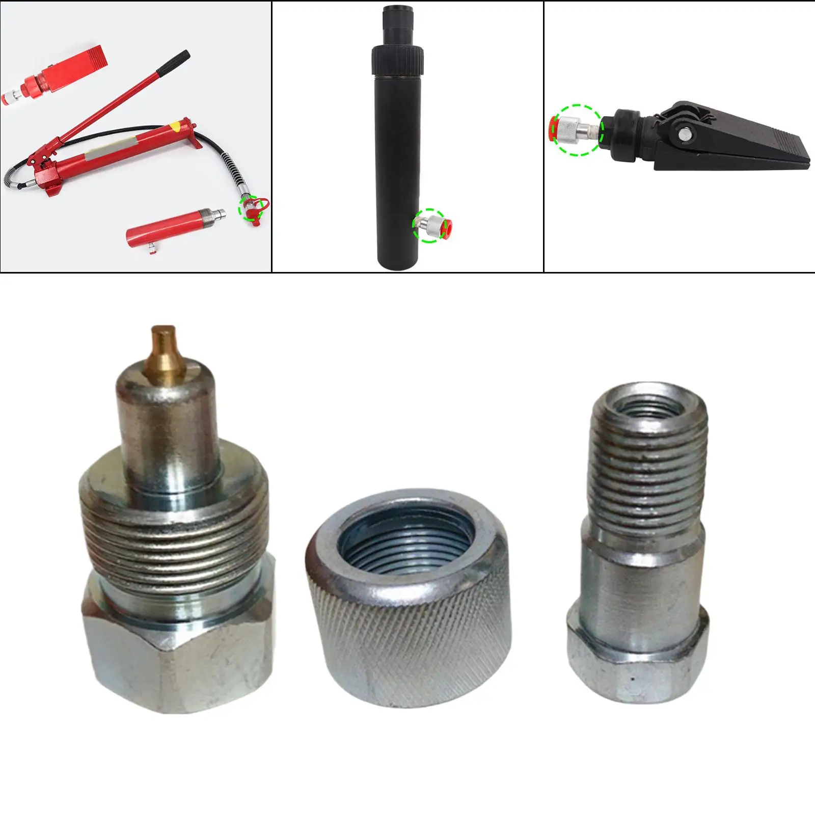 Hydraulic Jack Coupler Replace Parts Male and Female Accessories Metal Easy to Install Adapter