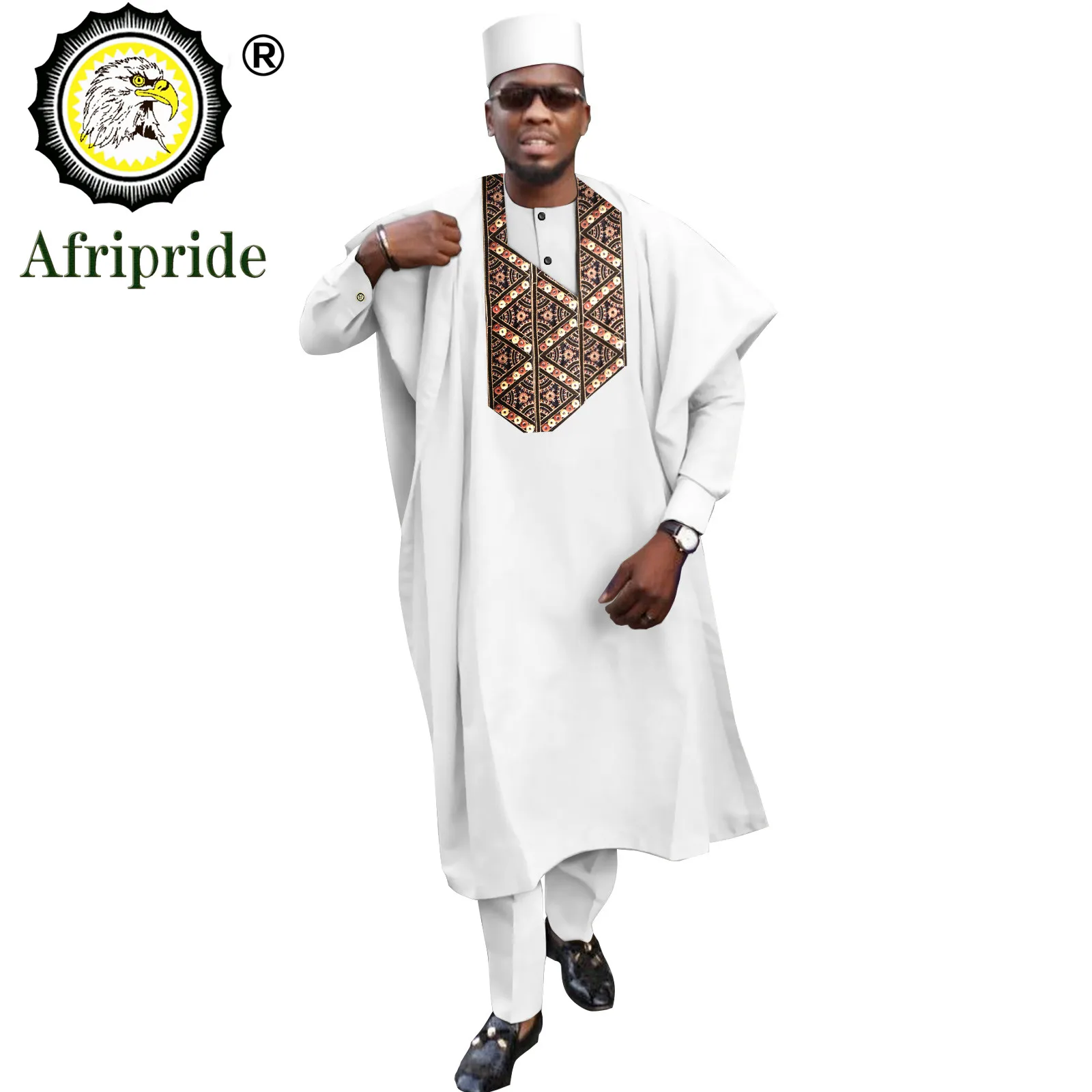 

African Suits for Men Agbada Robe Dashiki Shirts Pants and Hat 4 Piece Set Dashiki Clothes Kaftan for Wedding Evening A2216116