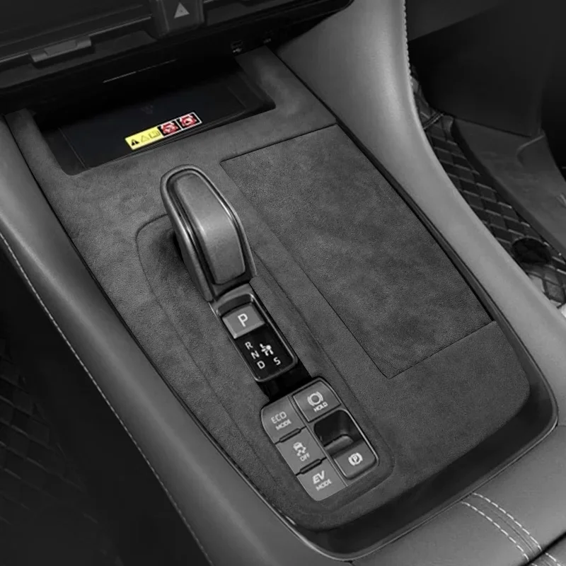 Suede black For Toyota ALPHARD 2024 Alcan atra ABS Interior Center Control Panel Window Lifting Button Decorative Patch