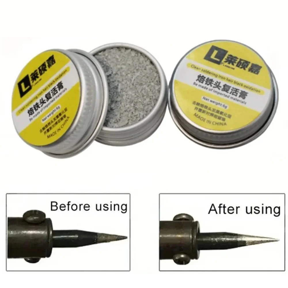 Refrescador de puntas de 6g/20g/30g/90g, crema de soldador eléctrico, óxido, punta de hierro para soldar, pasta limpia, herramienta de reparación profesional