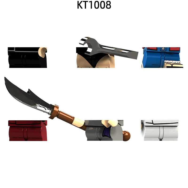 The Action Figures Spanner Knife Weapons Pants Hair Parts Model Blocks MOC Bricks Set Gifts Toys For Children KT1008