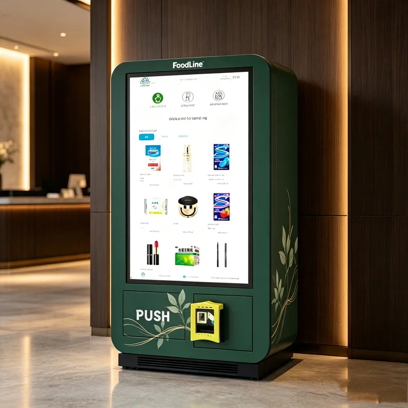 Wall Mounted Vending Machine 32 Inch Touch Screen Custom Color Cosmetic Display Store Customized