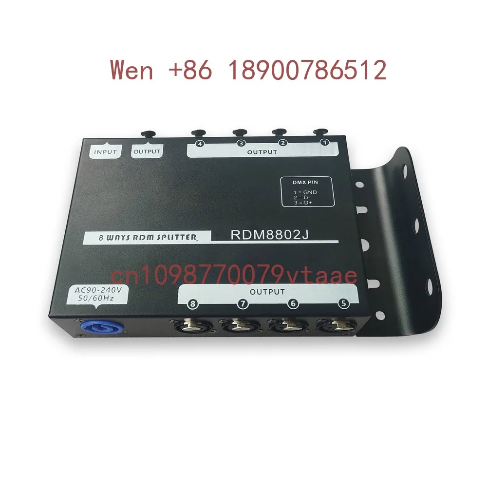 PKnight 8-Way Hanging RDM DMX512 Signal Distributor XLR3 Bidirectional Isolated Splitter for LED Lighting Control 6A 1-Year