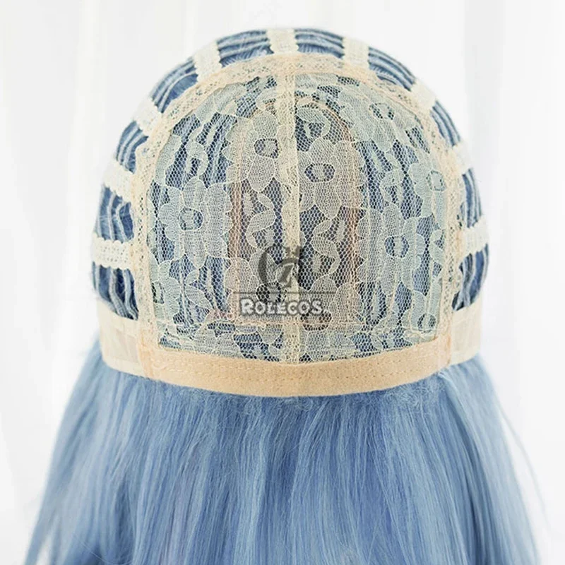 CosplayROLECOS Irelia تأثيري الباروكات Porcelai Irelia 35 سنتيمتر قصيرة مستقيم الضوء الأزرق مختلط رمادي شعر مستعار مقاومة للحرارة الشعر الاصطناعية