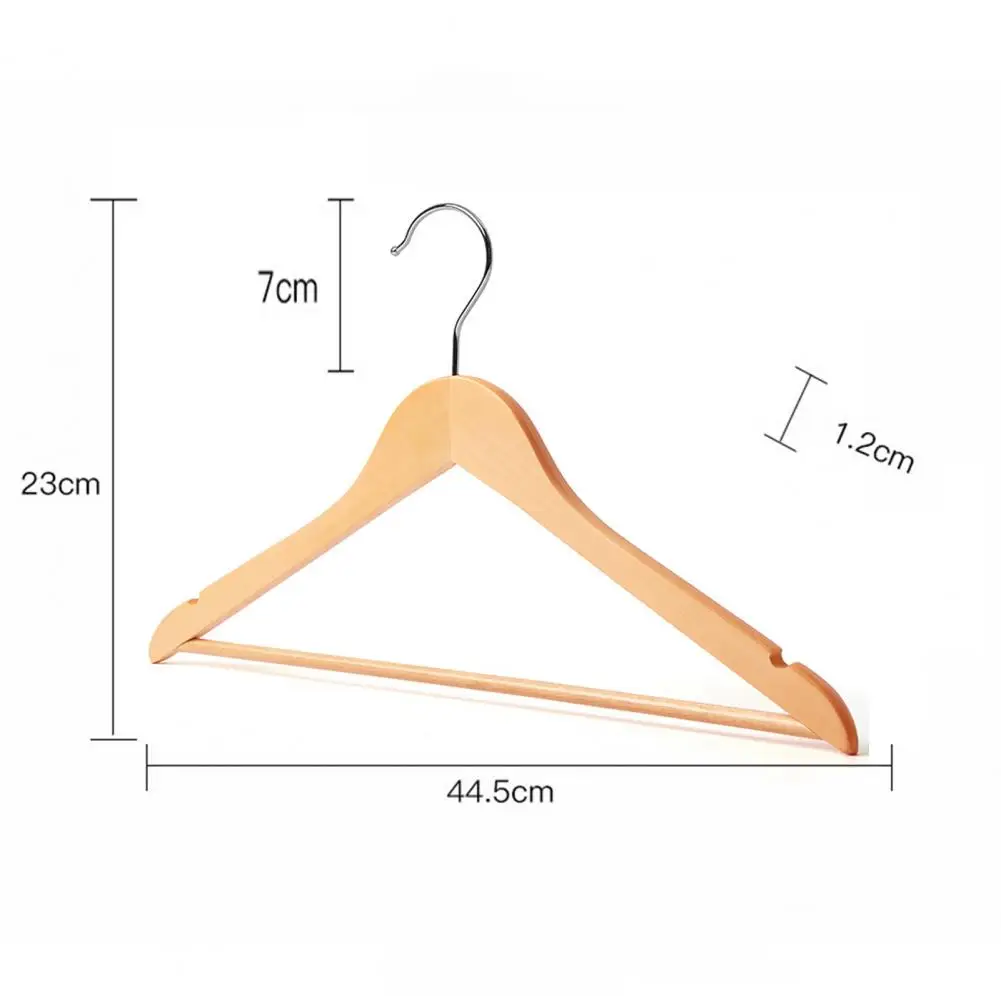 Clothes Hangers No Odor Burr Free Wooden Color Clothes Storage Holder Rack Drying Hangers Wooden Hangers Space-saving