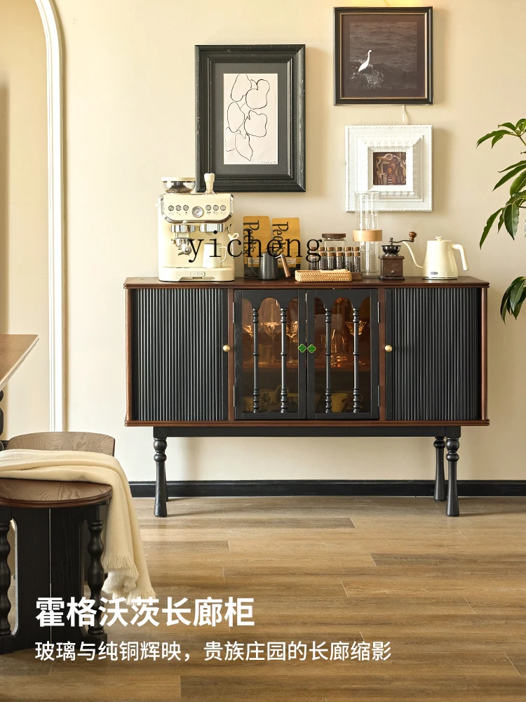 

ZYA Vintage Entryway Hallway Cabinet Wall-Mounted Integrated Storage Tea Cabinet decoration home