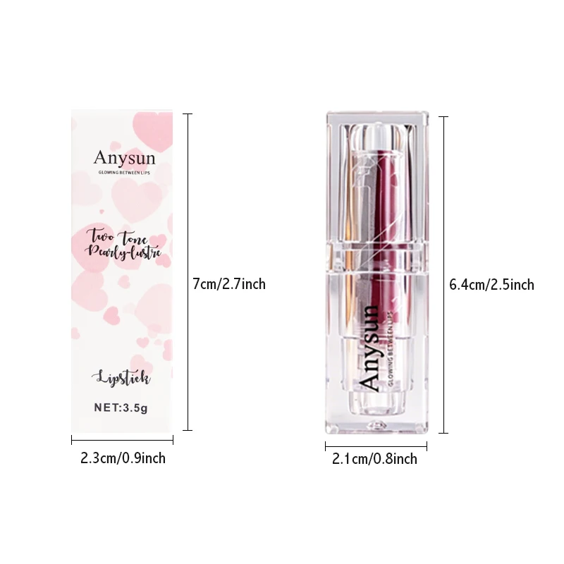 Two Tone Pearly Lustre Lipstick, Shine Bright Effortless, Two-tone Pearlescent Shine Stars on Your Lips