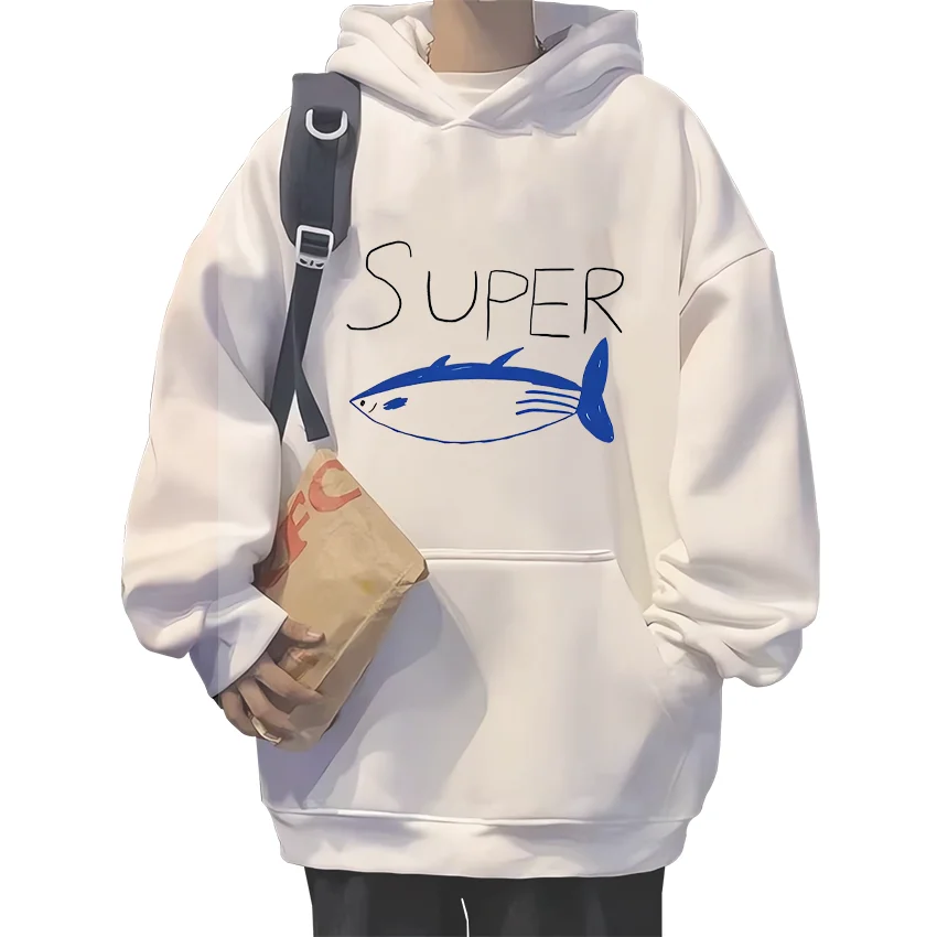 

Funny Jin Super Tuna Fish Graphics hoodie Men Women's zevity new Pullovers Fleece Long Sleeve hip hop vintage Casual streetwear