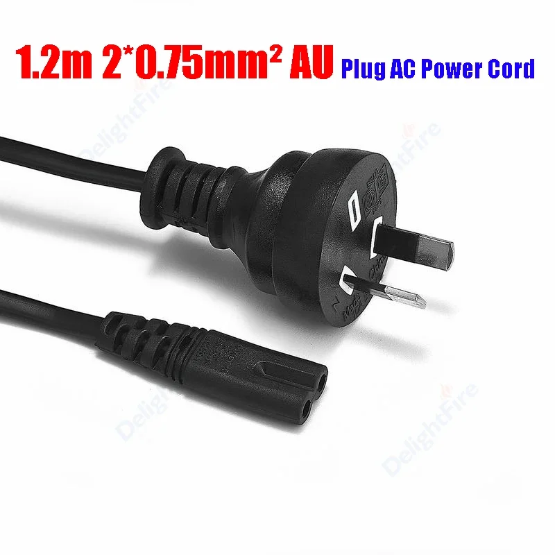 2 Prong Australia AC Power Cable 1.2m IEC C7 Figure 8 AU Plug Power Cord For PC Computer Monitor HDTV Samsung PS4  XBOX One S