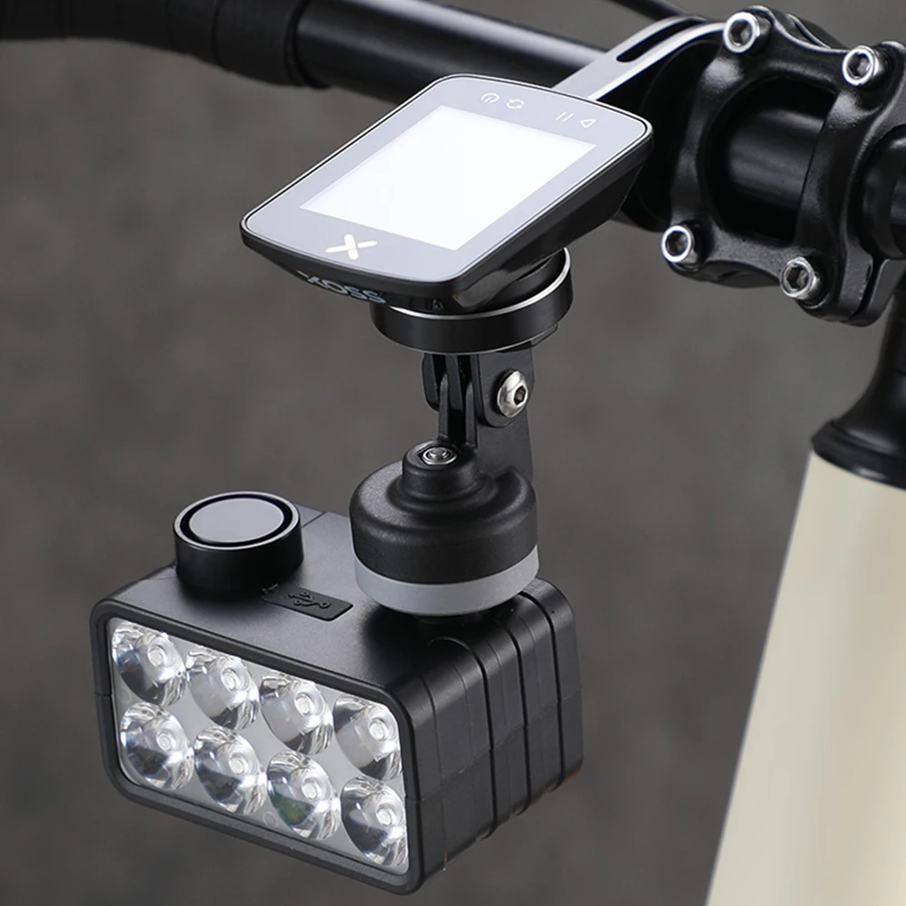 

8 LED Rechargeable Bike Light with Horn MTB Bicycle Head Lights Bike Front Light for Night Riding