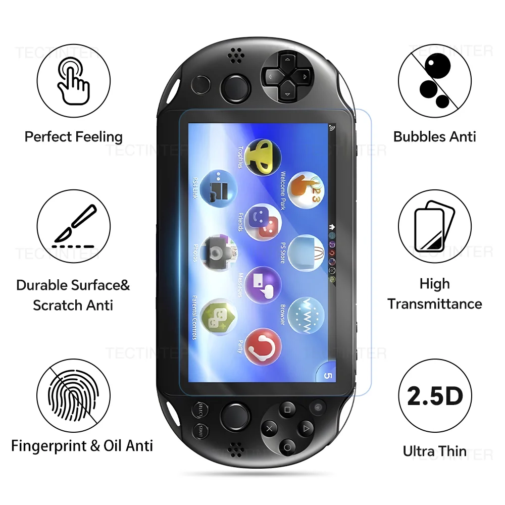 Screen Protector for Sony PS Vita PSV 1000 Front Tempered Glass +Back Clear Full HD Protective film Cover for PSV 2000 Handheld image 2