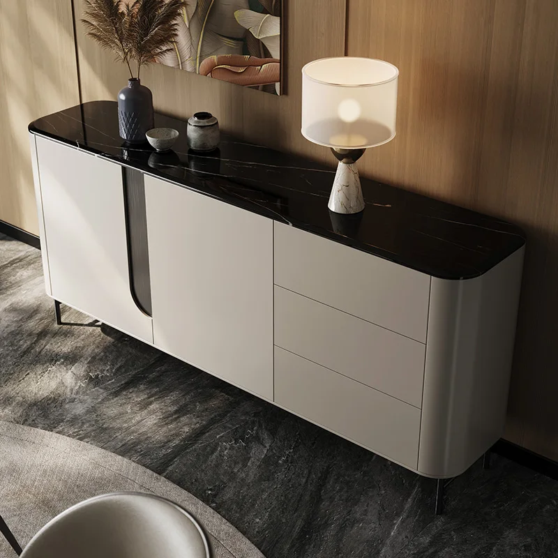 Marble side cabinet, Italian minimalist living room partition locker