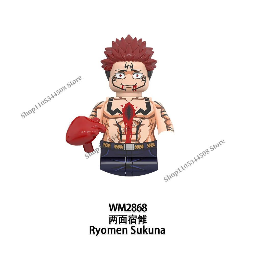 Jujutsu Kaisen Anime-Bausteine Fushiguro Toji Tsukumo Yuki Hanao Choso MINI Cartoon-Puzzle-Bausteine Sammlerstück Geschenk