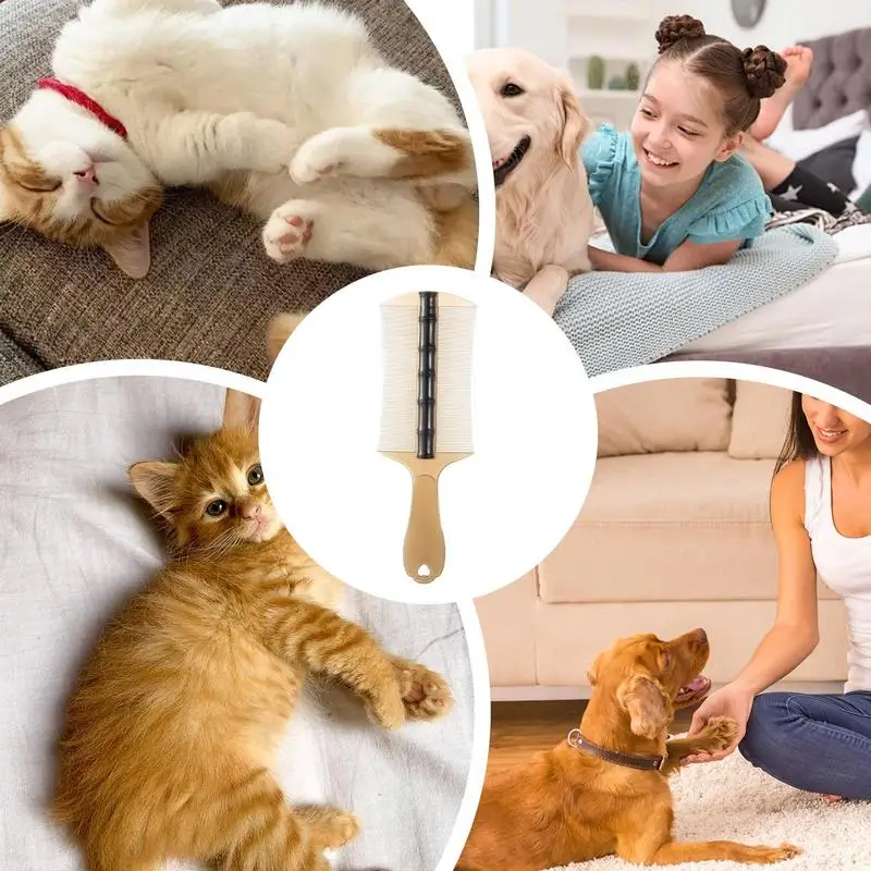 Peine ergonómico para mascotas, peine versátil para pulgas y garrapatas, ideal para el cuidado de mascotas en el hogar, tiendas de mascotas