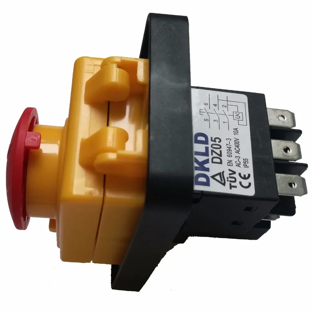 DKLD DZ05 7pins IP55 380VAC 10A Waterproof On/Off Solenoid Electromagnetic Pushbutton Push Button Switches Machine Start Swit