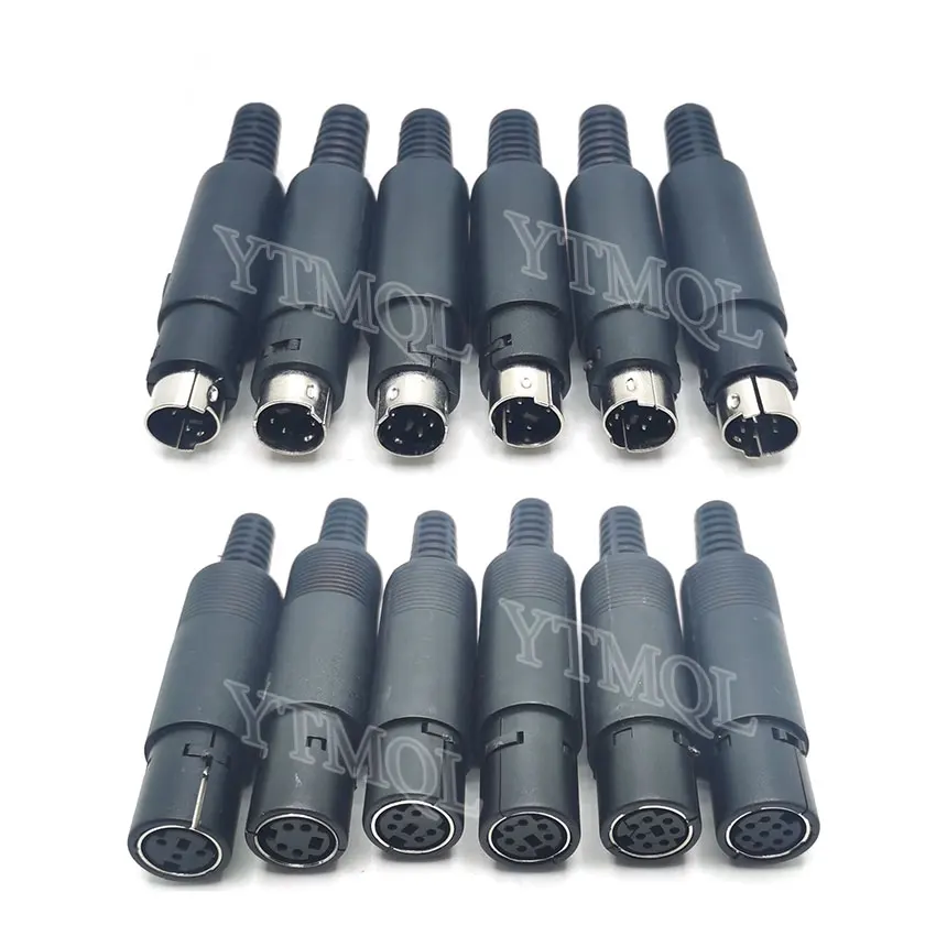 1pcs 3/4/5/6/7/8 Pin Mini DIN Plug 3-8Pin Chassis Cable Mount Male Female Socket Welding Wire S Terminal Mini PS2 Connector