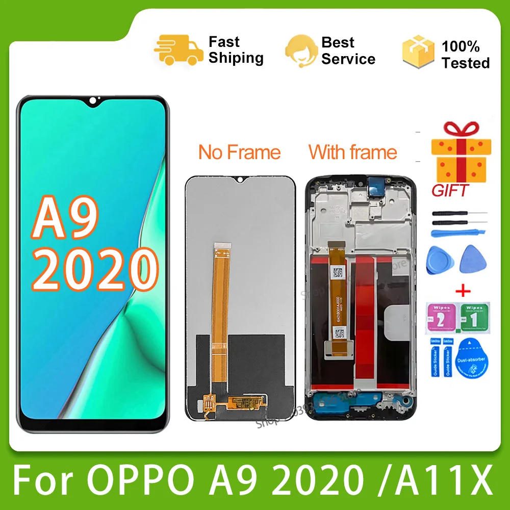 

Оригинальный ЖК-дисплей 6,5 дюйма для OPPO A9 2020 A11X с рамкой, сенсорный экран, дигитайзер, запчасти для замены cphжные CPH1939 cph1944