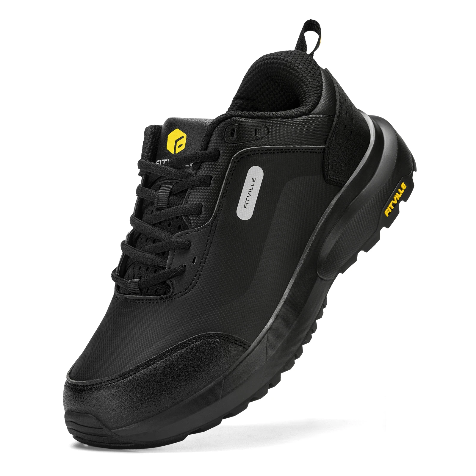 

Fittington Men's Hiking Shoes Wide Outdoor Walking Shoes Low-top Waterproof Work Shoes Soft Toe with Arch Support for Heel