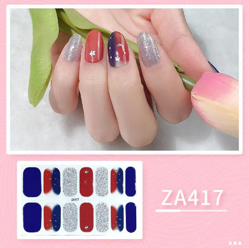 Naklejki na paznokcie z pełnym pokryciem samoprzylepne łatki na lakier do paznokci DIY Manicure naklejki transferowe świąteczne sztuczne końcówki do paznokci okłady artystyczne do paznokci