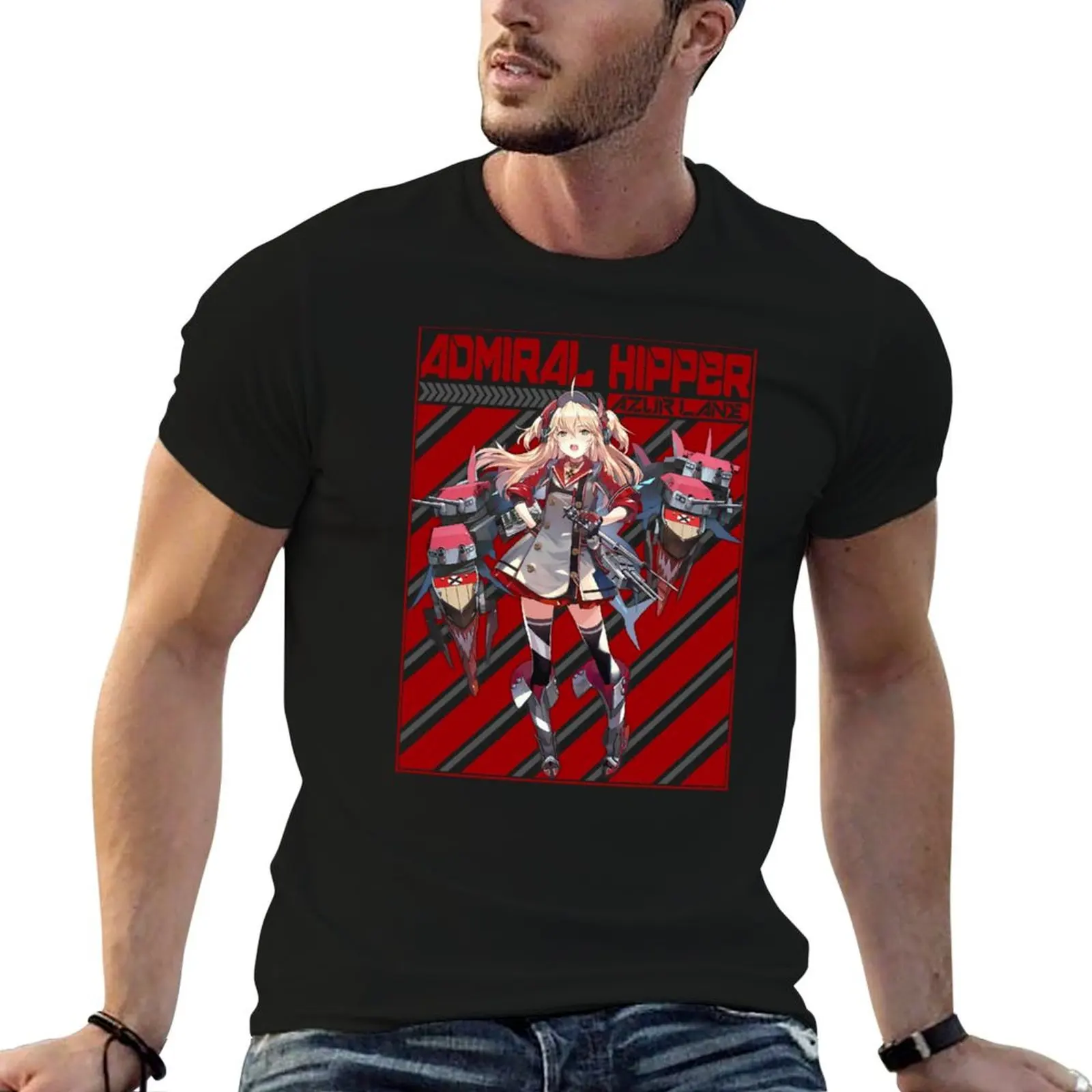 

AZUR LANE ADMIRAL HIPPER T-Shirt man tshirt t shirts for man graphic tees cotton t shirt pack T-shirt