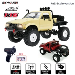 WPL C14 1:16 2.4G 2CH 4WD Mini Off-road RC Semi-truck with Metal Chassis / TPR Tires / 15km/h 1/16 Rc Truck Cars