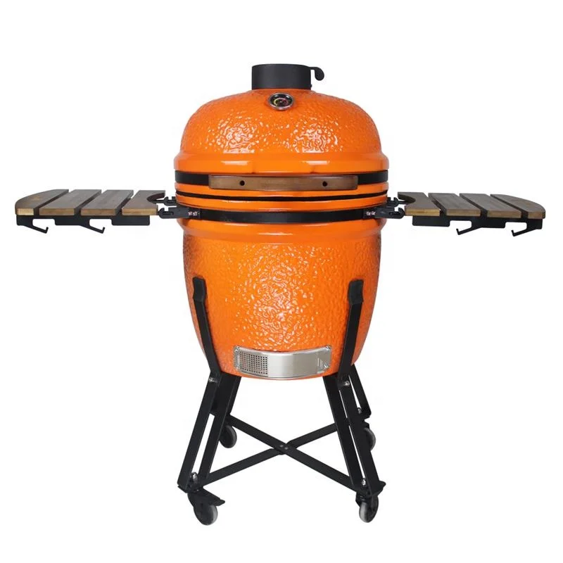 

New style Kamado Grill for Sale Rotisserie Ceramic Barbecue Charcoal 21inch Orange Kamado BBQ Grill